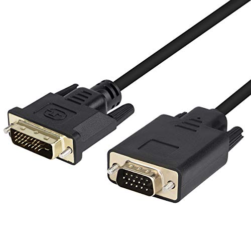 DVI-D to VGA Cable, 6ft Gold-Plated Cord