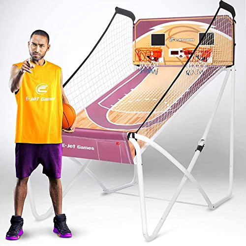 E-JET SPORT Basketball Arcade Games (Online Battle & Challenge, Shoot Hoops) - Electronic Arcade Basketball Games, Dual Shot