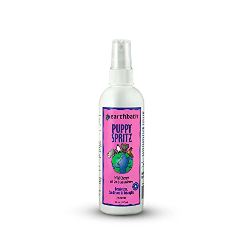earthbath Puppy Spritz: Deodorize, Detangle, Condition with Wild Cherry Fragrance - Made in USA