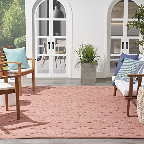 Easy Care Moroccan Coral/Orange Area Rug