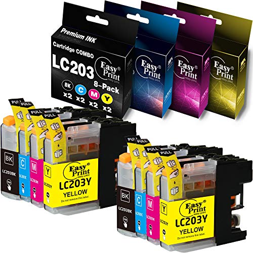 EASYPRINT Compatible Ink Cartridges LC203XL LC201XL (8-Pack)