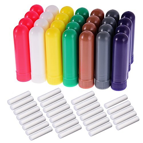eBoot 28 Sets Essential Oil Aromatherapy Nasal Inhalers Tubes Refillable Inhaler Stick, 7 Colors, with Wicks