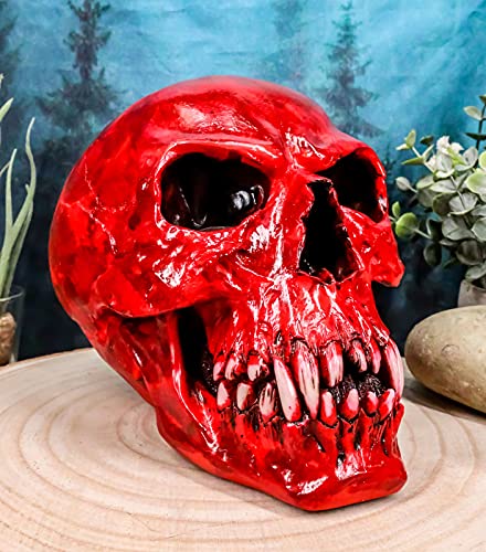 Ebros Gift Bloodlust Red Blood Vampire Skull Head Sculpture