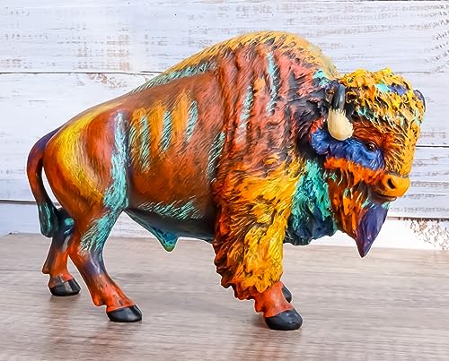Ebros Gift Colorful Native American Bison Buffalo Figurine