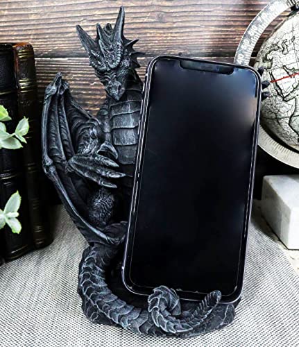 Ebros Gothic Standing Guardian Dragon with Outstretched Arm Cell Phone Holder Figurine Desktop Hand Cellular Device Organizer Statue Dungeons and Dragons Medieval Renaissance Sculpture
