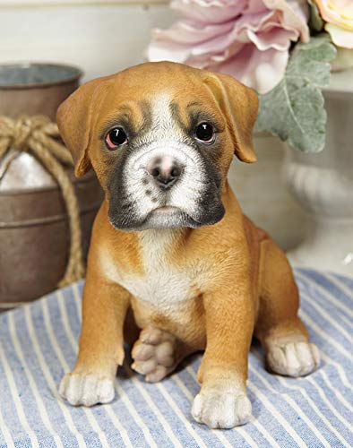 Ebros Lifelike Boxer Puppy Dog Figurine