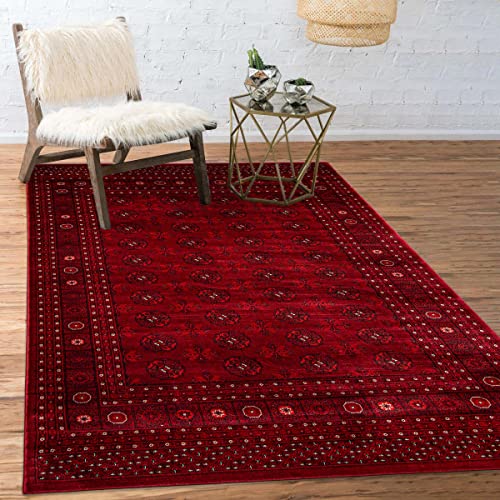 eCarpet Gallery Oriental Area Rug, Turkish Bokhara Red Carpet 8x10, 303870