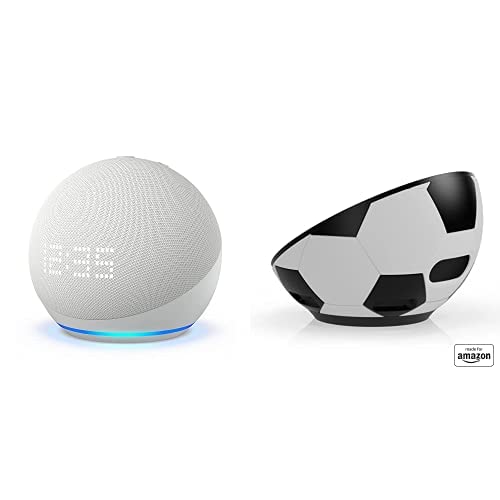Echo Dot with Clock and Made for Amazon Soccer Ball Stand
