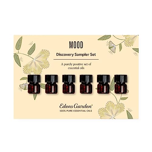 Edens Garden Mood Discovery Sampler Essential Oil 6 Set, Pure Aromatherapy Sampler Pack (for Diffuser) - Set of 6