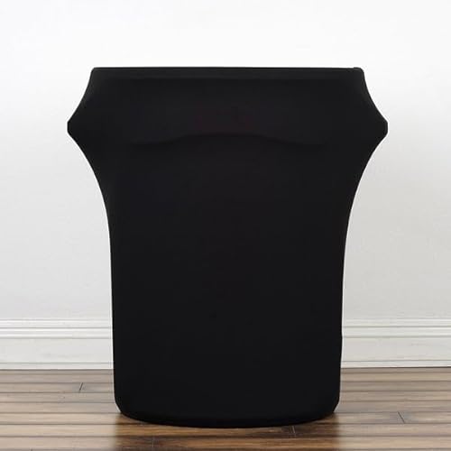 Efavormart 41-50 Gallons Black Stretch Spandex Round Trash Bin Container Cover