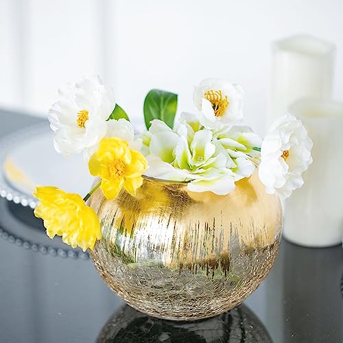 Efavormart 6" Gold Foiled Crackle Glass Flower Vase