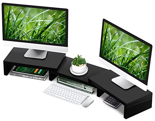 Efficient and Ergonomic Dual Monitor Stand Riser