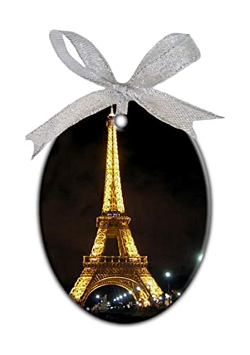 Eiffel Tower at Night Porcelain Ornament