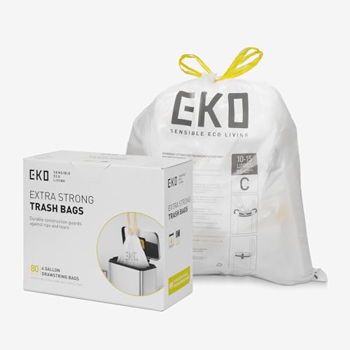 EKO Easy-Dispense Roll Trash Bag - 4 Gal (10-15L) 80 Pack