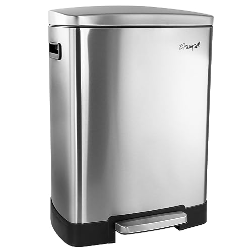 Elama 40L 2 Compartment Stainless Steel Step Trash Bin