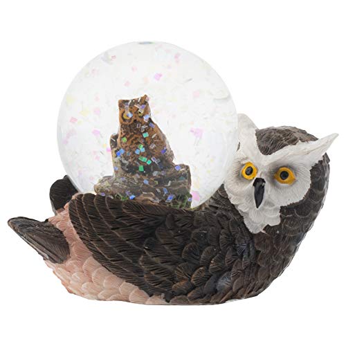 Elanze Designs Mommy Owl and Owlet Figurine 45MM Glitter Snow Globe Decoration