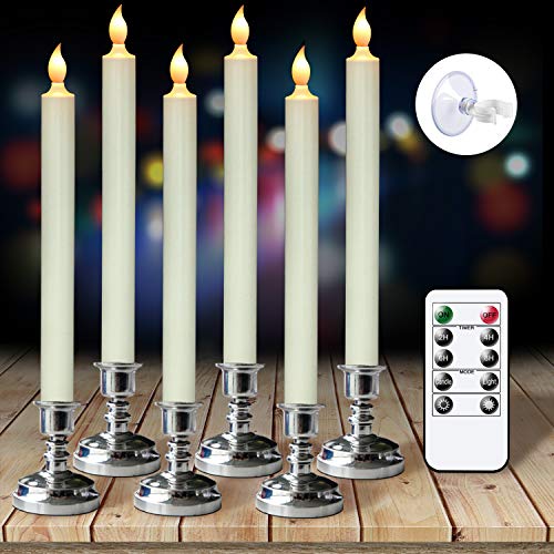 Eldnacele Flameless Taper Candles with Remote Timer