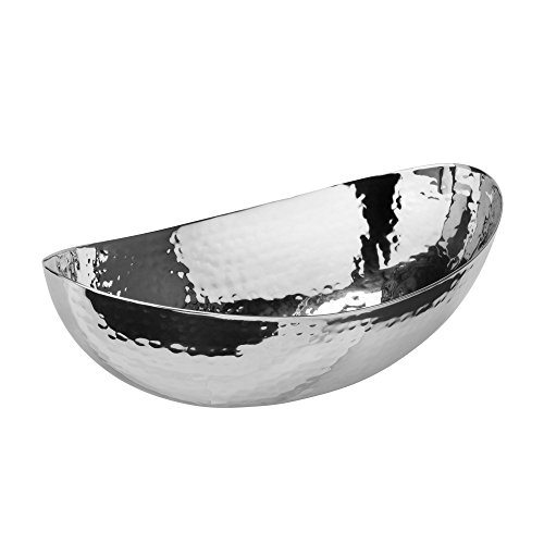 Elegance Oval Bowl, 8", Stainless Steel, Silver