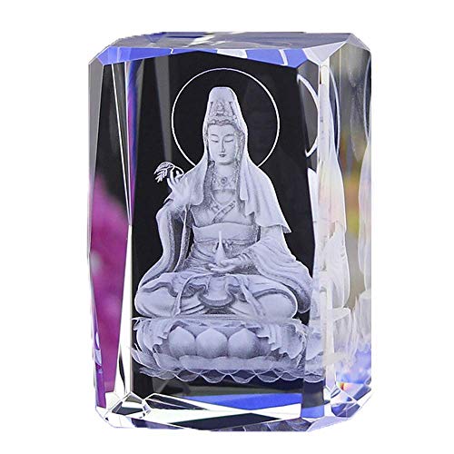 Elegant 3D Crystal Inside Carved Buddha Statue - Perfect Home or Office Decoration
