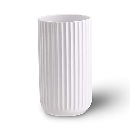 Elegant 8.6 inch White Ceramic Flower Vase
