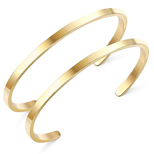 Elegant and Durable 18K Gold Plated Cuff Bracelet Set