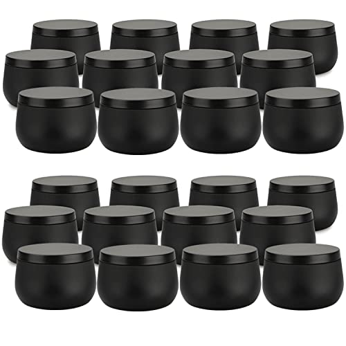 Elegant Black Candle Tins with Lids - Perfect for DIY Candle Making and Storage