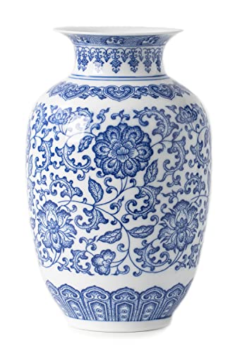 Elegant Blue and White Vase - Classic Home Decoration