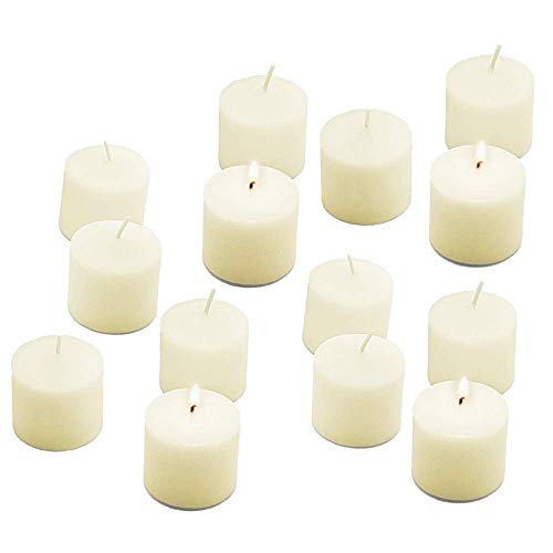 Elegant Creamy Ivory Unscented Votive Candles - Set of 12