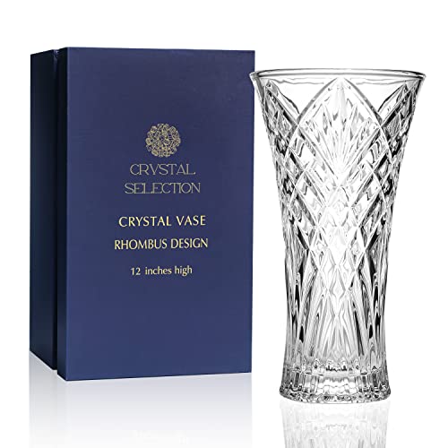 Elegant Crystal Vase for Flowers & Decor - 12 Inch