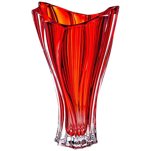 Elegant Czech Crystal Glass Vase