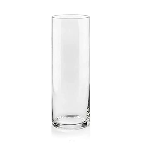 Glass Cylinder Vase - Multi-use Pillar Candle, Floating Candles Holders or Flower Vase