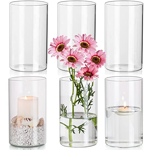 Elegant Glass Cylinder Vases Set for Candle and Floral Decor