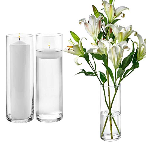 Elegant Glass Cylinder Vases Set for Home Decor and Events