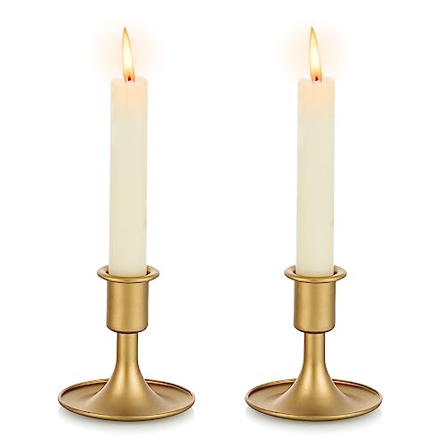 Elegant Gold Candlestick Holders