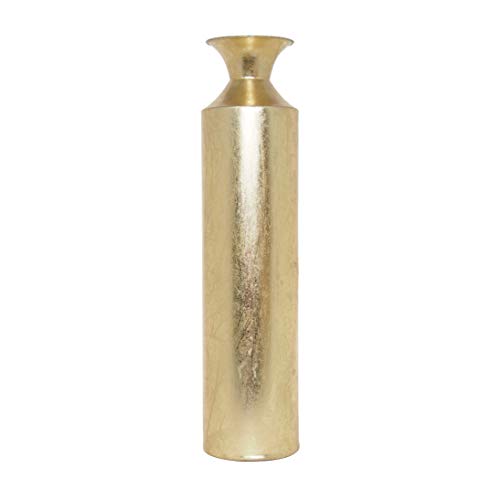 Elegant Gold Metal Tall Floor Vase
