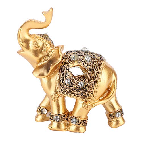 Elegant Golden Elephant Figurine for Home Office Decoration