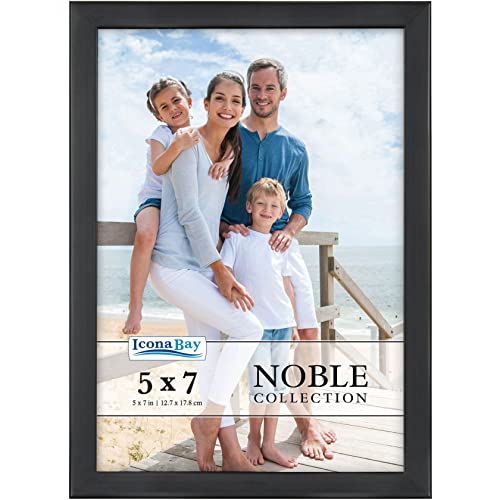 Elegant Icona Bay 5x7 Black Picture Frame from Noble Collection