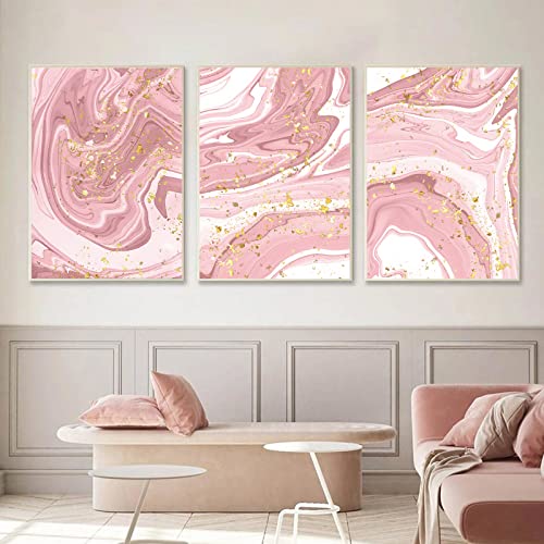 Elegant Pink and Gold Marble Canvas Wall Art