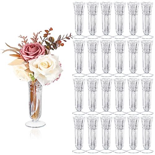 Elegant Plastic Bud Vases - 24-Piece Set for Home and Event Decor