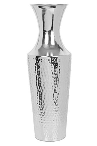 Elegant Silver Color Metal Floor Vase