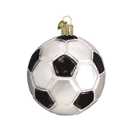 Elegant Soccer Ball Glass Ornament for Christmas Tree
