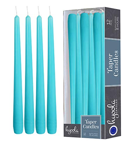 Elegant Tall Taper Candles - 10 Inch Light Blue
