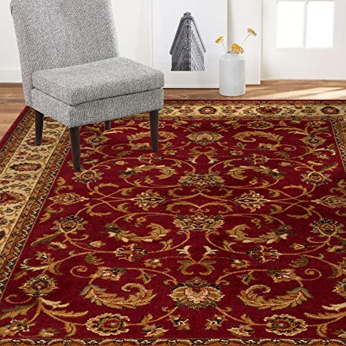 Elegant Traditional Area Rug in Red/Ivory - Home Dynamix Royalty Elati