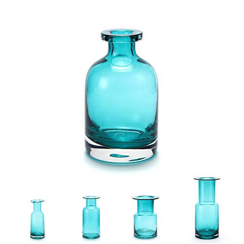 Elegant Turquoise Home Decor Glass Vase