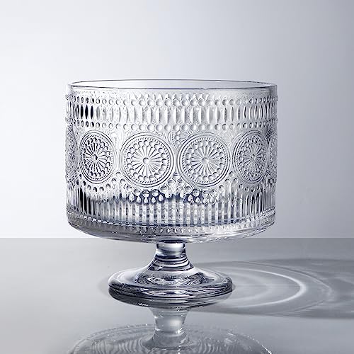Elegant Vintage Trifle Bowl with Pedestal - MDLUU Glass
