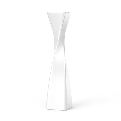Elegant White Ceramic Twisted Vase