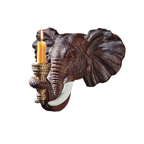 Elephant African Decor Candle Holder Wall Sconce Sculpture