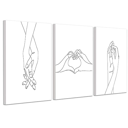 eletecpro Love and Hand in Hand Wall Art Canvas Prints Set