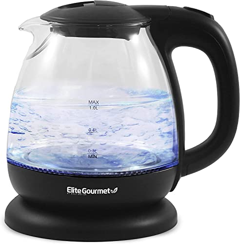 Elite Gourmet EKT1001 Maxi-Matic 1L Glass Electric Tea Kettle