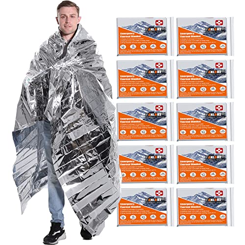 Emergency Blankets Mylar Thermal Blanket (10 Pack)